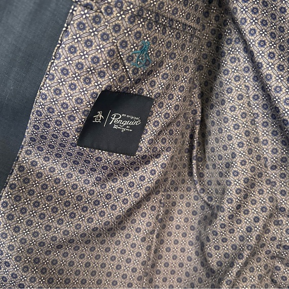 Original penguin men’s navy dark pocket square detail business casual blazer - Picture 5 of 6